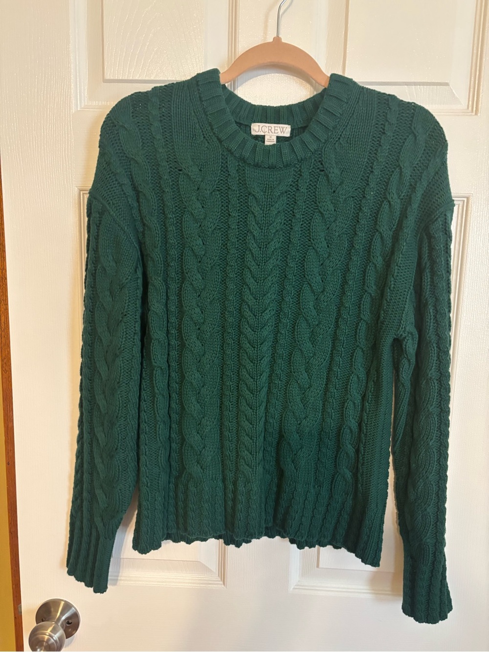 J crew Cable Knit Crewneck Sweater - Teal - Picture 6 of 12